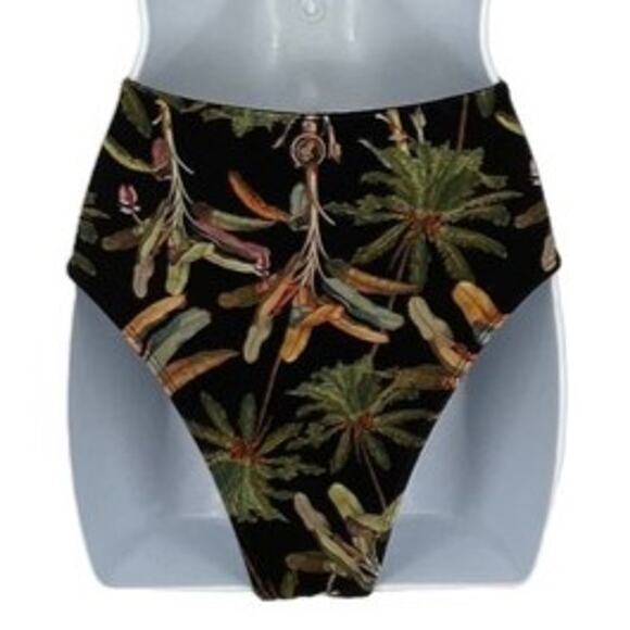 Swimsuit Agua One Piece Monoki in Black with Tropical Floral Print Size P/S - Picture 6 of 11